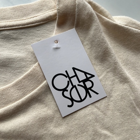 NWT Chaser Women’s Good Times Fitted Tee Cotton Cream Black Red Cherry Small - Picture 8 of 11